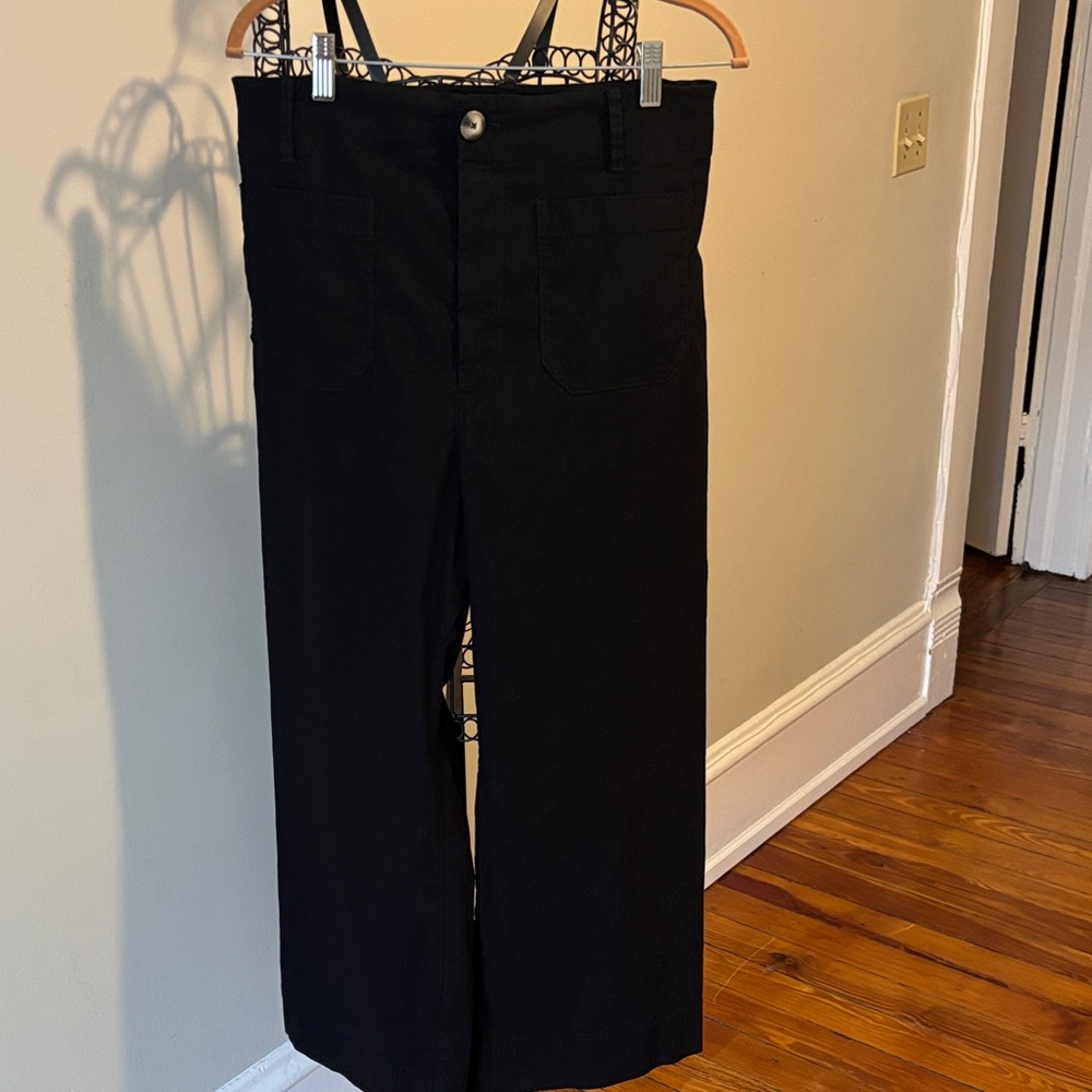 Anthropologie Maeve Collette Black Straight-Leg Pants